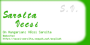 sarolta vecsi business card
