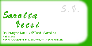 sarolta vecsi business card